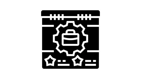 Event management business process glyph icon animation Video stock 326147692