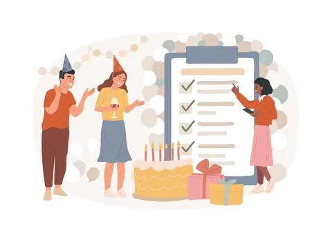 Event management isolated concept vector illustration. Ilustración de archivo