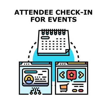 Event management system for attendee check in and registration イラスト素材