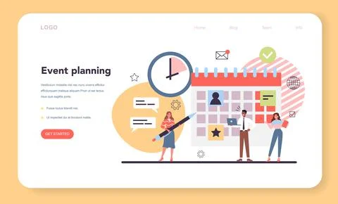 Event management web banner or landing page. Celebration Stock Illustration