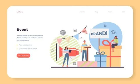 Event management web banner or landing page. Celebration Illustrazione stock