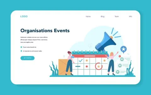 Event manager or service web banner or landing page. Celebration Stock Illustration