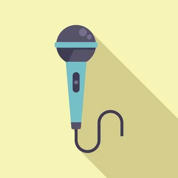 Event microphone icon flat vector. Calendar manager Ilustração Stock