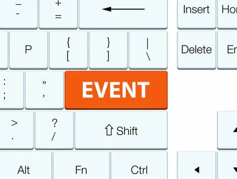 Event orange keyboard button Illustrazione stock