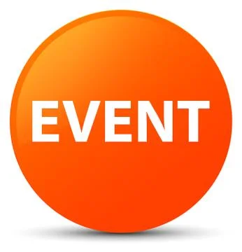 Event orange round button Stock Illustration