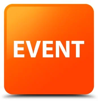 Event orange square button Stock Illustration