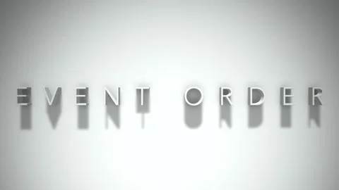 Event order 3D title animation with shadows on a white background Stock Footage 296845391