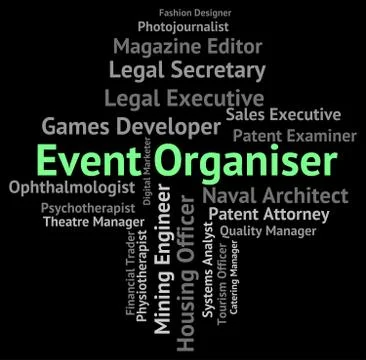 Event Organiser Shows Functions Work And Hiring Stock Illustration