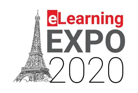 Event in paris elearning expo 2020, eiffel tower. Stock Illustration