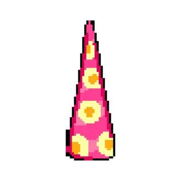 Event party hat pixel art vector illustration Stock Illustration