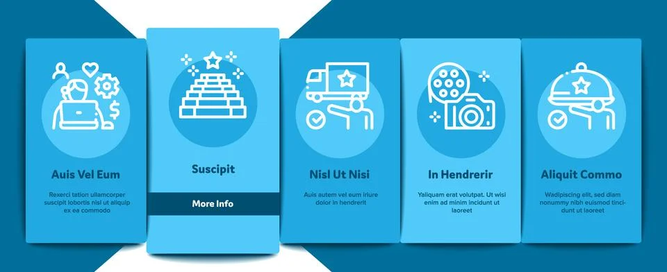 Event Party Planning Onboarding Elements Icons Set Vector Stock Illustration