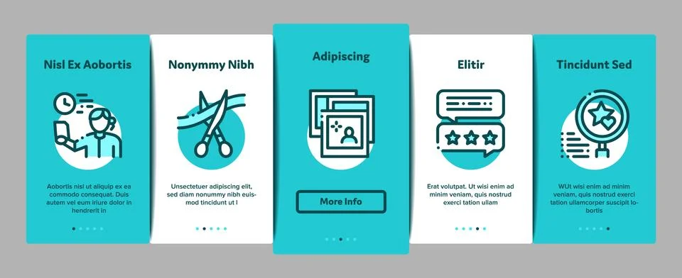 Event Party Planning Onboarding Elements Icons Set Vector Stock Illustration