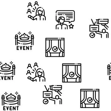 Event Party Planning Seamless Pattern Vector Illustrazione stock