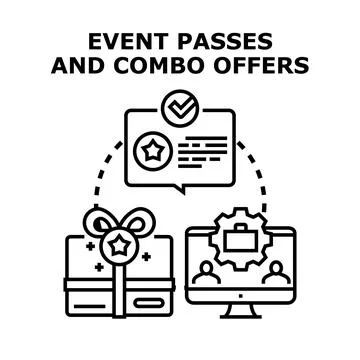 Event passes and combo offer concept illustration Illustrazione stock