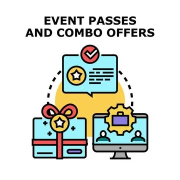 Event passes and combo offer concept illustration Illustrazione stock