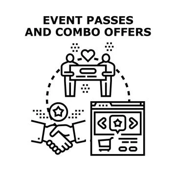 Event passes and combo offers concept illustration Stock Illustration