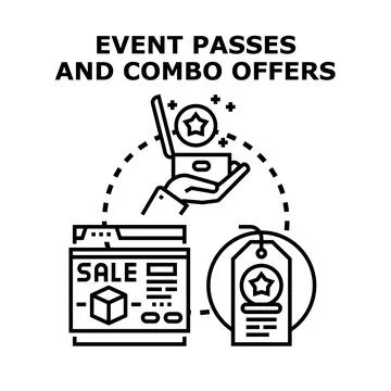 Event passes and combo offers concept illustration Stock Illustration
