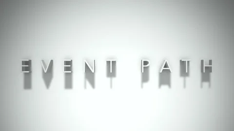 Event Path 3D title animation with shadows on a white background Stock Footage 296725221