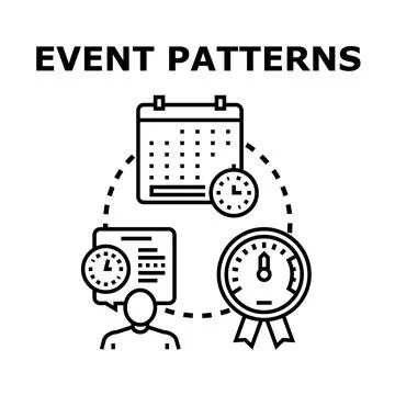 Event patterns organizing time and planning agenda Ilustración de archivo
