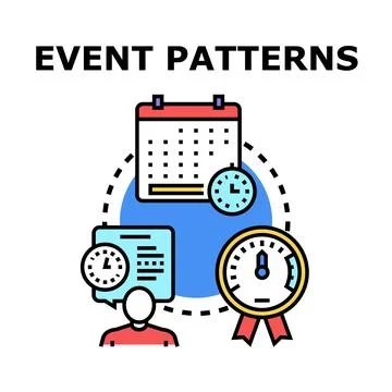 Event patterns organizing time and planning agenda Stock Illustration
