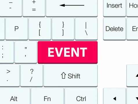 Event pink keyboard button Stock Illustration