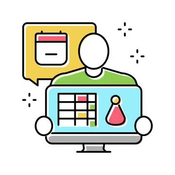 Event planner color icon vector illustration 库存插图
