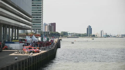 Event at the port Video stock 203424908