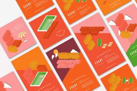 Event Post Set Illustrazione stock