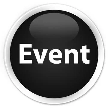 Event premium black round button Stock Illustration
