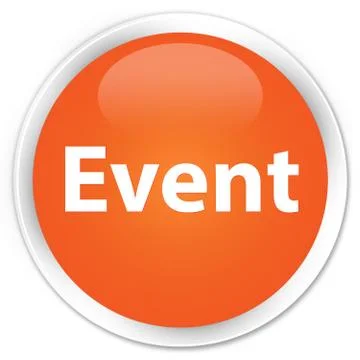 Event premium orange round button Stock Illustration