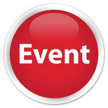 Event premium red round button Stock Illustration
