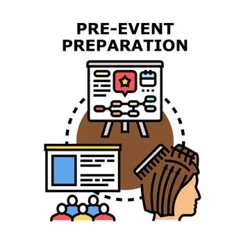 Event preparation planning and personal team readiness 스톡 일러스트
