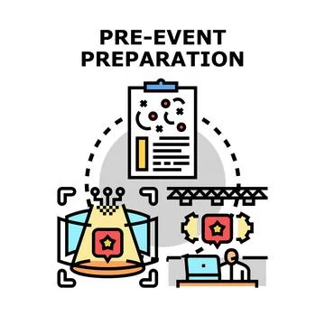 Event preparation planning management and logistic organizing 스톡 일러스트