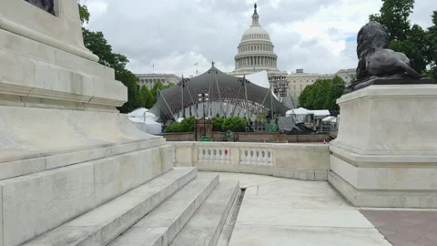 Event preparations underway at U.S. Capitol grounds Stock Footage 320746003