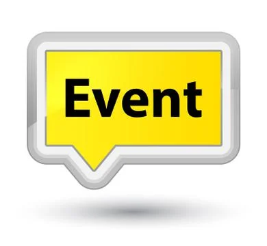 Event prime yellow banner button Stock Illustration