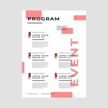 Event programming poster template Stock Illustration