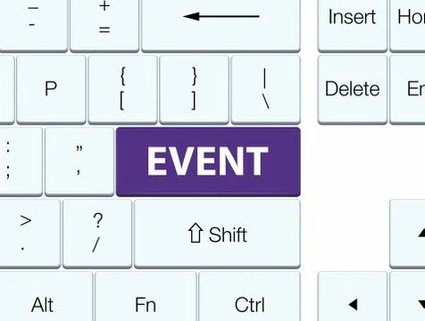 Event purple keyboard button Stock Illustration