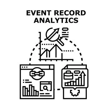 Event record analytics for business data analysis Ilustração Stock