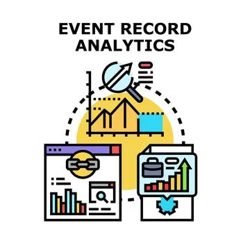 Event record analytics for business data analysis Ilustração Stock