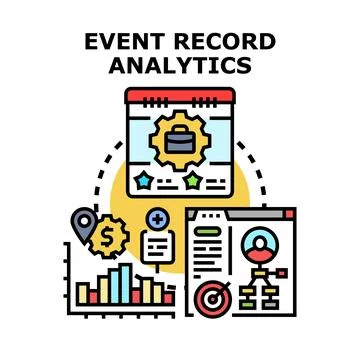 Event record strategy, data analytics, and management process Ilustração Stock