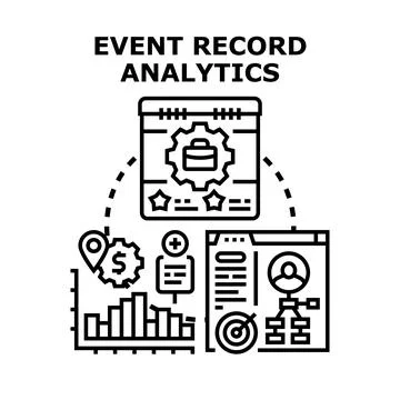 Event record strategy, data analytics, and management process Stock Illustration