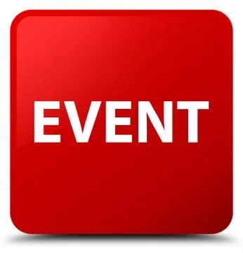 Event red square button Stock Illustration