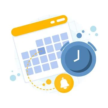 Event reminder notification on calendar concept, representing deadline alert. Stock Illustration
