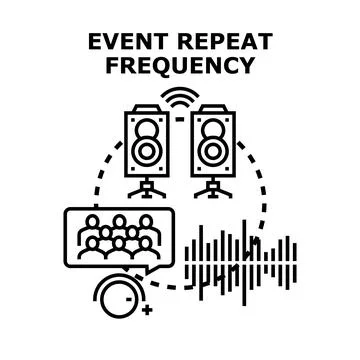 Event repeat frequency concept for sound and audience Stock Illustration