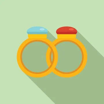 Event rings icon flat vector. Work plan Ilustração Stock