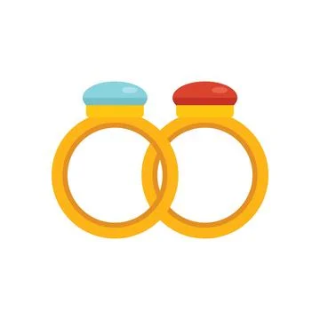 Event rings icon flat vector. Work plan Ilustração Stock