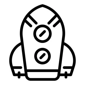 Event rocket icon, outline style Illustrazione stock