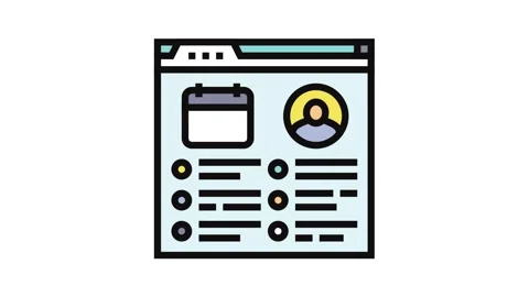 Event schedule virtual conference color icon animation Stock Footage 326110780