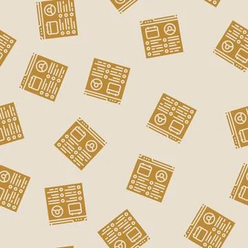 Event schedule virtual conference glyph seamless pattern Stock-Illustration
