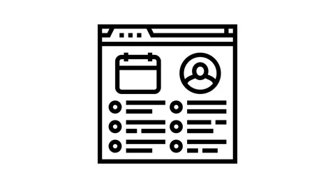 Event schedule virtual conference line icon animation Stock Footage 326127744